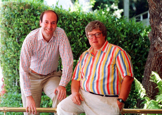 Gene Siskel, left, and Roger Ebert photographed in Los Angeles in 1986.