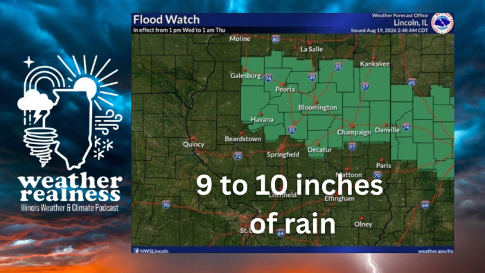 Parts of Central Illinois recorded over 9 to 10 inches of heavy rainfall during August storms.