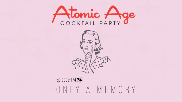 Atomic Age logo with an illustration of a woman's face and hands. Text reads 