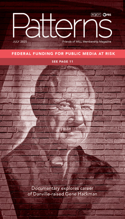 Painting of Gene Hackman that is part of the Celebrities of Danville mural, promoting the Gene Hackman documentary that airs in July.