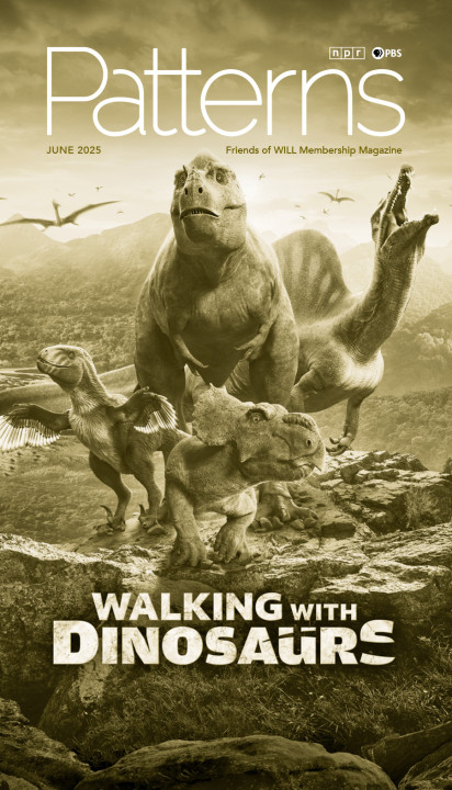 Animated dinosaurs are bursting off the cover promoting the new series Walking With Dinosaurs.