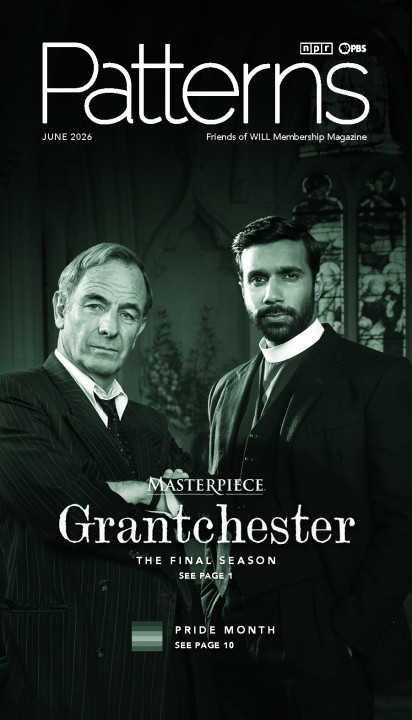 Photo of main characters of Grantchester on the occasion of the premiere of its final season.  See page 1 for more. Also a note to view Pride Month programs on page 10.
