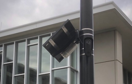 This license plate reader was installed on Green Street near Lincoln Avenue. The city of Champaign has a separate license plate reader program than the University.