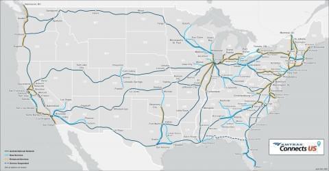 Amtrak's 15-year Connects US proposal calls for upgrading existing routes between Chicago and Quincy, St. Louis, and Carbondale; and expanding service to Rockford and the Quad Cities.