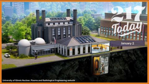 This prototype design shows a small modular reactor that the University of Illinois Urbana-Champaign’s nuclear engineering department plans to build in collaboration with the U.S. Nuclear Regulatory Commission.