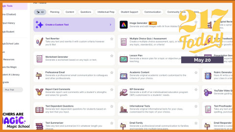 Magic School AI's online dashboard