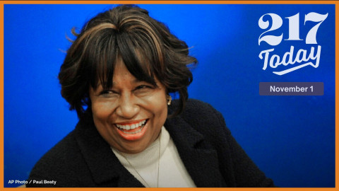 Chicago mayoral candidate Carol Moseley Braun talks to a reporter  in Chicago on Tuesday, Feb. 22, 2011.