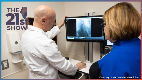 Dr. John Pandolfino (left) is the Chief of Gastroenterology and Hepatology and Director at Northwestern Medicine Digestive Health Institute. He is working on developing unique AI technology that can help doctors test complex treatments before actually being administered to patients.