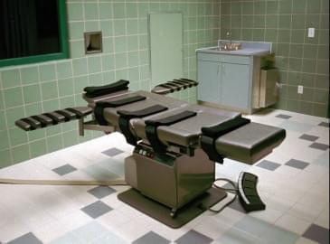 This March 22, 1995, file photo shows the interior of the execution chamber in the U.S. Penitentiary in Terre Haute, Ind. Executioners who put 13 inmates to death in the last months of the Trump administration likened the process of dying by lethal injection to falling asleep, called gurneys “beds” and final breaths “snores.” But those tranquil accounts are at odds with AP and other media-witness reports of how prisoners’ stomachs rolled, shook and shuddered as the pentobarbital took effect inside the U.S. penitentiary death chamber in Terre Haute, Indiana.