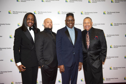 2019 Kennedy Center Honorees Earth, Wind & Fire members, from left, bassist Verdine White, Kahbran White, singer Philip Bailey and percussionist Ralph Johnson arrive at the State Department for the Kennedy Center Honors State Department Dinner on Saturday, Dec. 7, 2019, in Washington. Earth, Wind & Fire founder Maurice White died in 2016.