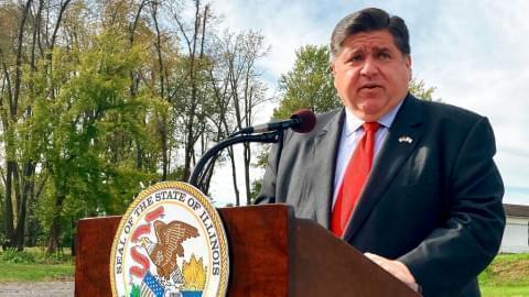 Illinois Gov. J.B. Pritzker announces a new round of COVID-19-related emergency housing assistance, Wednesday, Oct. 27, 2021, at Abundant Faith Christian Center in Springfield.