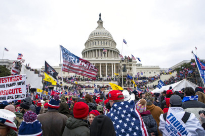 Violent protesters, loyal to President Donald Trump, storm the Capitol, Wednesday, Jan. 6, 2021, in Washington.