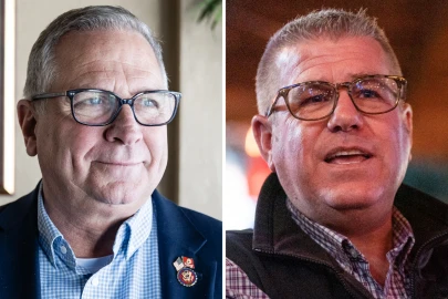 U.S. Rep. Mike Bost, R-Murphysboro, left, will face former Illinois state Sen. Darren Bailey, R-Xenia, right, in Illinois' 12th Congressional District GOP primary.