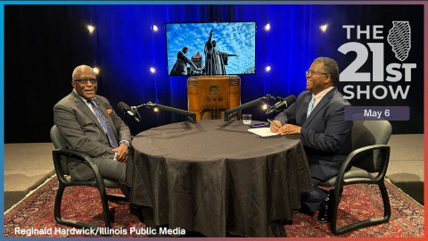 U of I Chancellor Robert Jones with Illinois Public Media News Director Reginald Hardwick