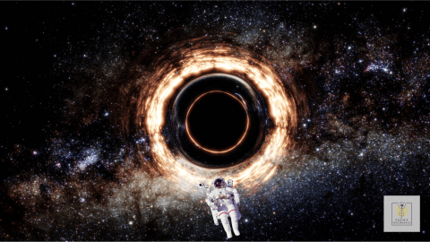 a computer generated illustration of a black whole in space