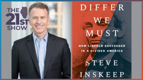A photo Steve Inskeep and his book 