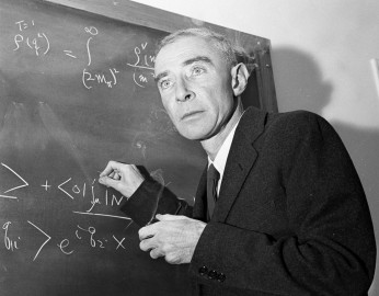 Dr. J. Robert Oppenheimer, creator of the atom bomb, is shown at his study at the Institute for Advanced Study, in Princeton, N.J., Dec. 15, 1957. 