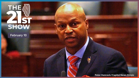 House Speaker Emanuel “Chris” Welch speaks on the House floor Wednesday as the chamber debated resolutions condemning recent executive orders and actions by President Donald Trump’s administration.