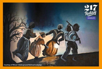 Journey to Freedom: Illinois' Underground Railroad Exhibit includes visual information about how central Illinois was involved in the Underground Railroad.