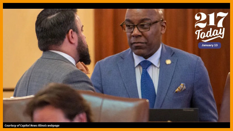 Illinois Attorney General Kwame Raoul is pictured on the floor of the Illinois Senate last year.