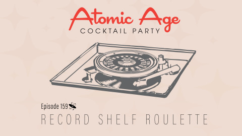 Atomic Age logo with an illustration of a turntable with a roulette wheel on top.