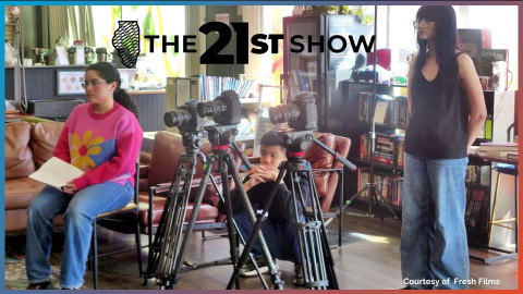 Augustana College student Sawyer Carver (far right) made the short film “Rock Island Change Maker”, which is now streaming on Roku. 