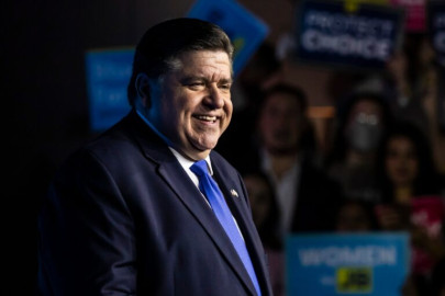 Democrat incumbent Gov. JB Pritzker speaks at an election night rally at the Marriott Marquis Chicago after beating Republican candidate Darren Bailey in the Illinois gubernatorial election on Tuesday. 