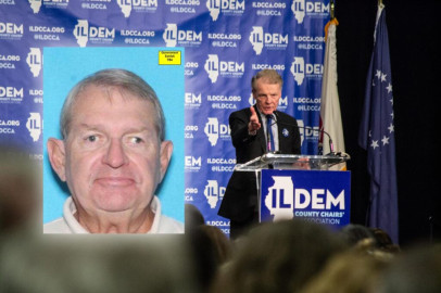Ex-lobbyist Mike McClain is pictured in his driver's license photo, which was submitted as evidence in his federal court trial this week in a case where he and three others allegedly bribed former House Speaker Michael Madigan (right) with jobs and contracts for the speaker’s political allies in exchange for legislation favorable to electric utility Commonwealth Edison.