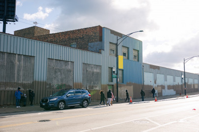 This converted warehouse in the 2200-2300 block on South Halsted Street in Pilsen houses more than 2,000 migrants. A 5-year-old migrant boy living at the site died Sunday from an illness.