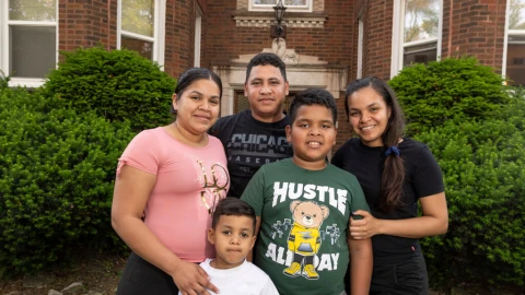 After a long journey from South America and months of uncertainty living in a city-run migrant shelter, Luz-Marina Niño (right), an asylum seeker from Venezuela, is finding the stability she once dreamed of. She has been living in a two-bedroom apartment in the integrated South Side Beverly neighborhood with her 10-year old son and other relatives. Now that she and other family members have steady jobs, they will be moving to a bigger home near Midway airport.