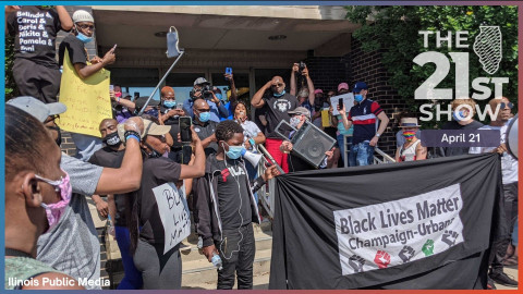 Local Black Lives Matter members protest in Urbana on June 1, 2020 after the death of George Floyd. 