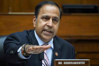 Rep. Raja Krishnamoorthi, a Democrat from Schamburg, questions Postmaster General Louis DeJoy during a House Oversight and Reform Committee hearing on the Postal Service in this file photo from Aug. 24, 2020.